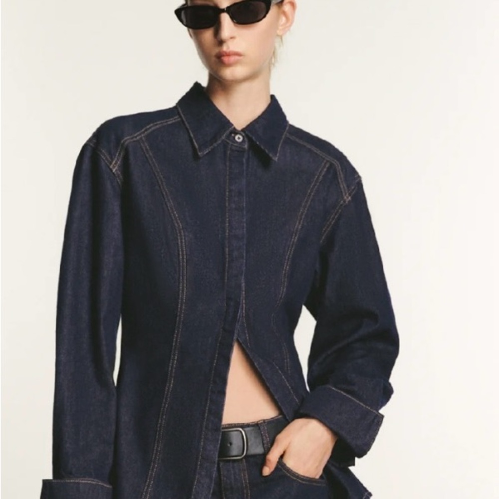 Chic Dark Blue Denim Jacket